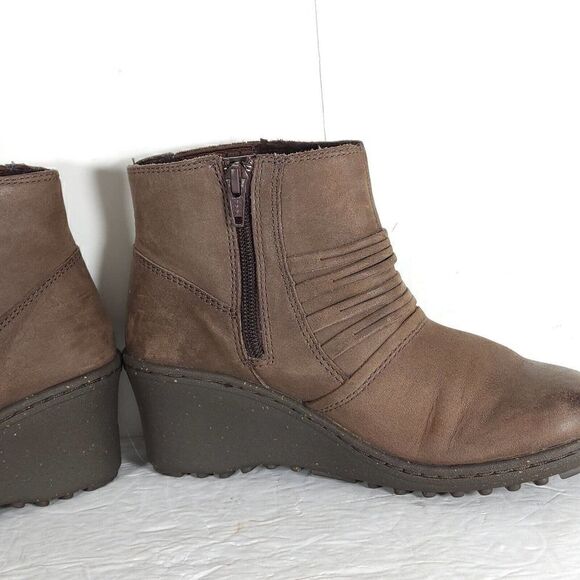 Keen Women's Zurich US 6 Brown Leather Side Zip Ankle Wedge Boots Booties - Picture 6 of 13